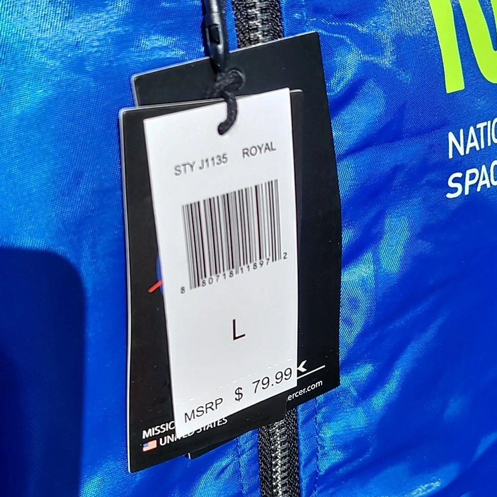 Nasa fullzip Jacket Size Large Blue/Neon Green